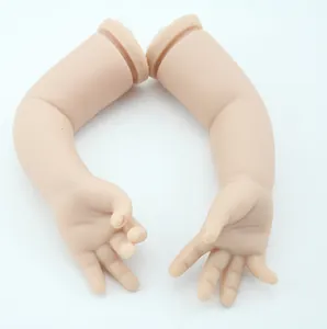 Detail of lifelike DIY reborn baby doll vinyl arms with realistic skin textures
