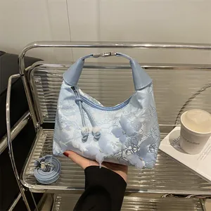 Women New Chinese Style Lace Butterfly Shoulder Bag Elegant 3D Applique Handbag Hobo Bag For Party Date Daily Wear