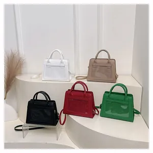 Borse a tracolla minimaliste in vari colori con finestra in PVC trasparente frontale