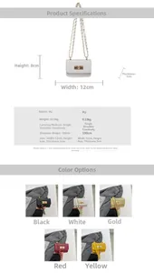Mini quilted chain crossbody bag size guide and multi-color options overview