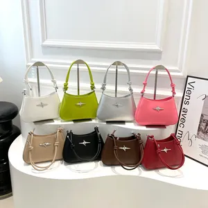 Bolsos de hombro minimalistas con nudo y hebilla de estrella en ocho colores de moda