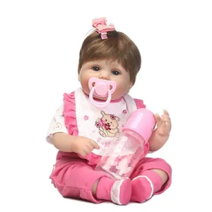 Realistische Lebensechte Reborn Baby Puppe Weicher Silikon Stoffkörper Handgefertigt Neugeborenen Puppe Mit Schnuller Flasche