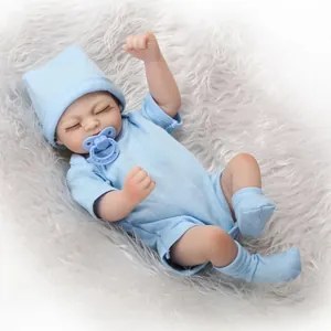 Poupée Bébé Reborn Réaliste Corps Entier en Silicone Lavable Nouveau-né Endormi Avec Vêtements pour Enfants Jouets Cadeaux