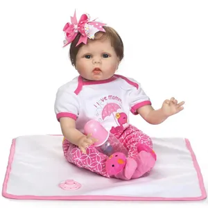 Realistic Reborn Baby Doll Soft Silicone Cotton Body Handcrafted Lifelike Simulation Doll With Pink Polka Dot Bow Outfit For Kids Gifts