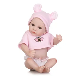 Poupée Reborn Réaliste en Silicone Lavable Nouveau-Né Jouet Fille Avec Tenue Rose Abeille Cadeau Enfant