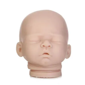 Unpainted soft vinyl reborn baby doll head mold for DIY lifelike newborn kits
