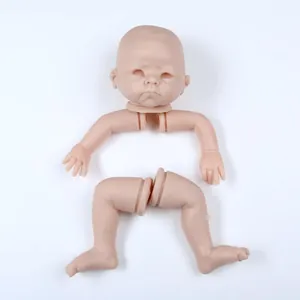 Unpainted soft vinyl reborn baby doll kit featuring realistic head and limbs parts