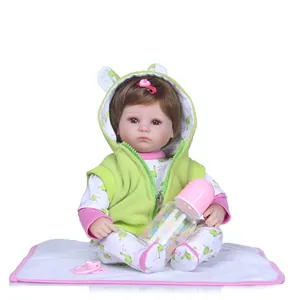Realistic Reborn Baby Doll Soft Silicone Body Toy With Dinosaur Outfit Feeding Bottle Pacifier For Kids Role Play Gift