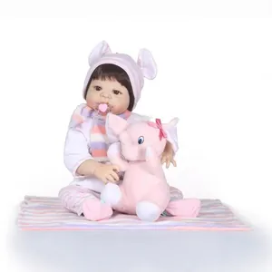 Realistic Silicone Reborn Baby Doll Lifelike Bathable Waterproof Girl Doll With Clothing Plush Elephant Toy Gift For Kids
