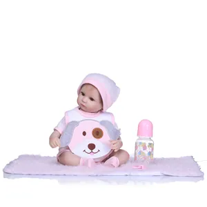 Realistic Reborn Baby Doll Soft Silicone Weighted Newborn Style Toy With Striped Clothes And Feeding Bottle Accessory For Kids