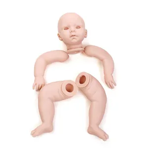 Kit de Poupée Reborn Non Peint Pièces de Poupée Vierge en Silicone Souple Vinyle DIY Tête et Membres Complets Grande Taille