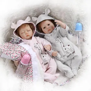 Lifelike Soft Silicone Reborn Baby Doll With Giraffe Hoodie Outfit Feeding Bottle And Pacifier Gift For Kids Toy