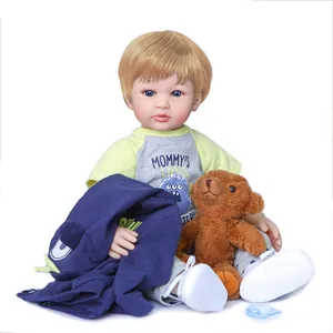 Realistic Reborn Toddler Boy Doll Silicone Lifelike Newborn Baby Toy With Dinosaur Hoodie Plush Bear Pacifier Kids Gift