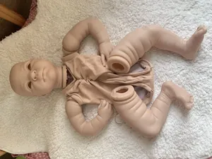 Kit DIY de poupée reborn 22 pouces en vinyle souple avec tête, membres et corps en tissu