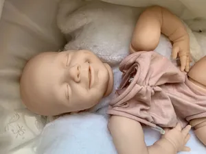 Detailed view of April reborn doll kit with realistic skin textures and soft vinyl limbs