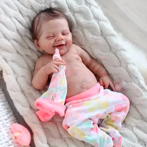 Unpainted Reborn Doll Kit Realistic Soft Silicone Blank Doll Parts With Cloth Body DIY Realistic Baby Doll Accessory For Artistic Creation