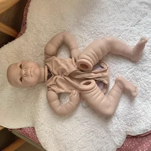 Kit Poupée Reborn Non Peint en Silicone Souple Peau Réaliste Nouveau-né Pièces DIY Avec Corps en Tissu Et Yeux Accessoires Jouet