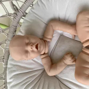 Unpainted Reborn Doll Kit Twin A 18 inch DIY soft vinyl baby parts in light skin tone