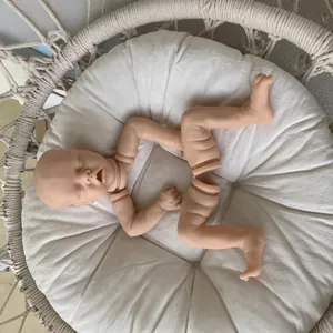 Unpainted 18 inch Twin A reborn doll kit with realistic skin folds and closed eyes