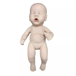 Detailed 12-inch lifelike reborn baby doll in realistic sleeping pose with soft vinyl skin