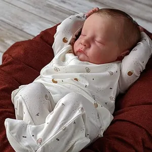 Realistic Reborn Levi Baby Doll Silicone Vinyl Newborn Doll Hand-Painted Lifelike Sleepy Infant Toy With Outfits For Kids Collection