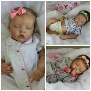 Unpainted Reborn Doll Kit DIY Blank Simulation Baby Doll Parts Vinyl Silicone TwinA TwinB Realistic Sleeping Newborn Mold Hobbyist