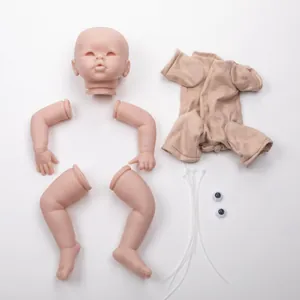Kit de poupée Reborn réaliste avec membres en vinyle, corps en tissu et yeux bleus