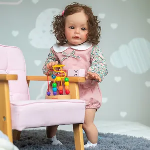Lifelike Reborn Baby Doll Silicone Vinyl Soft Cloth Body With Pink Floral Dress And Bow Headband Simulation Princess Doll For Girls Gift