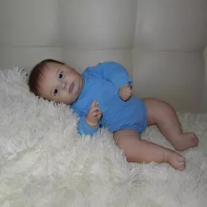 Lifelike Reborn Toddler Boy Doll Joseph Blue Bodysuit Soft Silicone And Cloth Body Hand Rooted Hair Realistic Newborn Toy