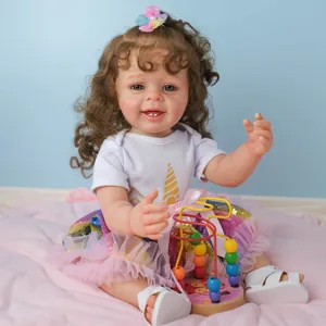 Realistische Reborn Baby Puppe Vollsilikon Wasserdicht Handbemalt Sichtbare Venen Einhorn Outfit Kleinkind Spielzeug Geschenk