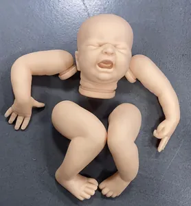 Detaillierte Komponenten eines 19-Zoll Reborn-Puppen-Kits mit Kopf und Gliedmaßen aus Vinyl