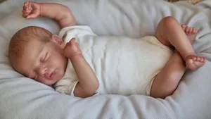 Dettagli della struttura realistica della pelle di un neonato su una bambola reborn dormiente