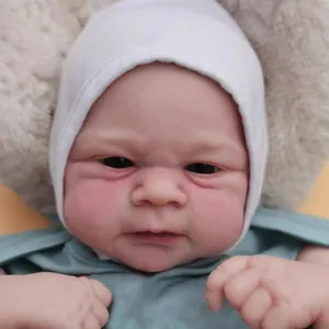 Lifelike 49cm reborn baby doll Elijah with 3D hand-painted skin and realistic texture
