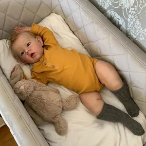 Realistic Reborn Doll Simulation Baby Doll Vinyl Cloth Body Toddler Doll With Ginger Romper Set Lifelike Handmade Kids Toy Gift