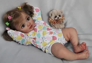 Detailed close-up of 45cm reborn doll with visible veins and realistic 3D skin texture