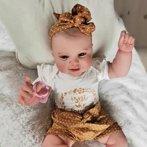 60cm realistic reborn baby doll Kodi with 3D skin veins in cute polka dot outfit