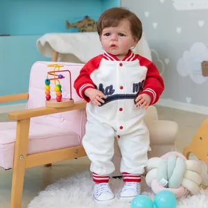 Lifelike Reborn Baby Doll Hand Painted Visible Veins Realistic Toddler Doll With Baseball Outfit Soft Vinyl Toy For Kids Gift