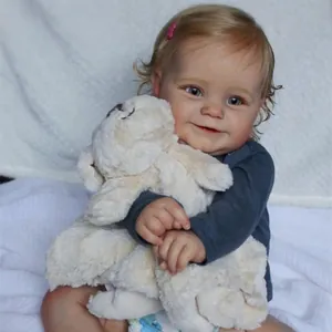 Realistic 60cm Reborn Baby Doll Hand Painted Lifelike Soft Vinyl Cloth Body Simulation Toddler Doll For Kids Birthday Gift