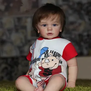 Realistic Reborn Baby Boy Doll Cloth Body Hand Painted 3D Skin Visible Veins Lifelike Newborn Collectible Toy Kids Gift