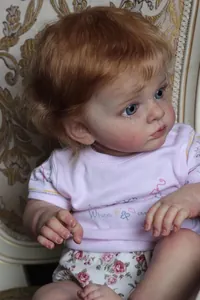 Close-up of realistic reborn doll with detailed 3D skin texture and hand-painted features