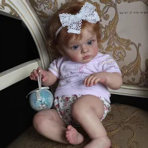 Lifelike 60cm reborn baby doll with 3D skin and hand-painted veins in floral outfit
