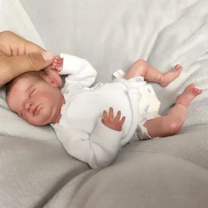 Realistic Reborn Baby Doll Silicone Cloth Body Sleeping Newborn Toy Doll For Children Toddlers Birthday Christmas Gift Soft Touching Realistic Doll
