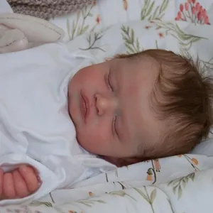 Realistic Reborn Baby Doll Rosalie With Soft Silicone Head Limbs Rooted Hair Soft Cotton Body Sleeping Newborn Toy For Children Birthday Gift