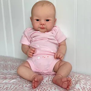 Realistic Reborn Baby Doll Hand Painted Skin Lifelike Infant Toy With Pink Bird Print Romper And Accessories Children Gift