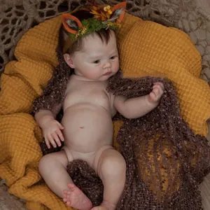 Lifelike 49cm Meadow reborn doll with detailed 3D skin veins and fox ear headband