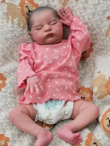Detailed view of 20-inch reborn doll Laura with realistic 3D skin texture and veins
