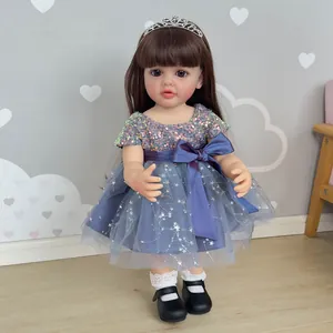 Realistische Silikon Reborn Puppe Lebensgetreues Prinzessinnenkleid Mit Krone Sterne Pailletten Tüllrock Rosa Hasenoutfit Spielzeug Geschenk Für Mädchen