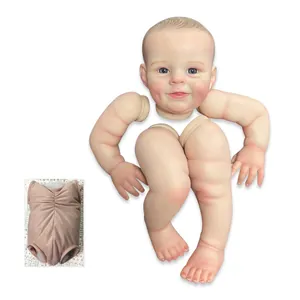 55CM Reborn Baby Shaya Boy Puppen-Set mit bemaltem Kopf, Gliedmaßen und Stoffkörper