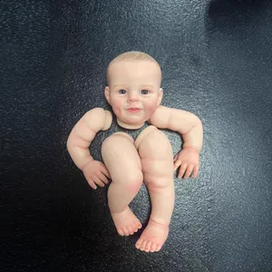 Realistische Bemalt Reborn Baby Puppe DIY Set Silikon Vinyl Kopf Gliedmaßen Mit Stoffkörper Unmontiert Simulation Puppenteile Geschenk