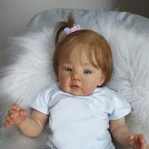 Poupée Reborn Réaliste Peinte à la Main Corps en Vinyle Souple Avec Haut Blanc Et Short Fleuri Pour Enfants Et Collectionneurs